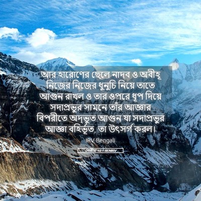 Picture 05 - লেবীয়া 10:1 BENIRV - আর হারোণের ছেলে - Bible Verse Picture