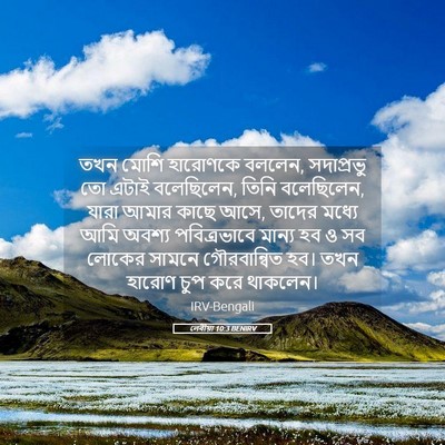 Picture 05 - লেবীয়া 10:3 BENIRV - তখন মোশি হারোণকে - Bible Verse Picture