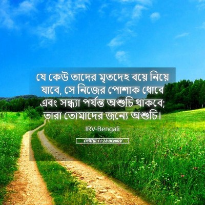 Picture 05 - লেবীয়া 11:28 BENIRV - যে কেউ তাদের - Bible Verse Picture