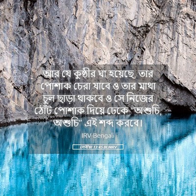 Picture 05 - লেবীয়া 13:45 BENIRV - আর যে কুষ্ঠীর ঘা - Bible Verse Picture
