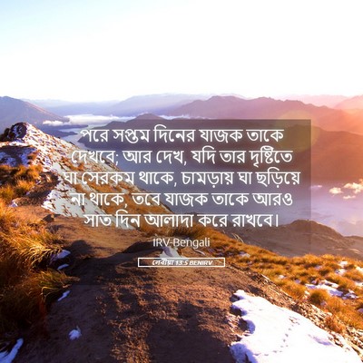 Picture 05 - লেবীয়া 13:5 BENIRV - পরে সপ্তম দিনের - Bible Verse Picture