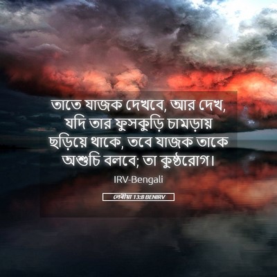 Picture 05 - লেবীয়া 13:8 BENIRV - তাতে যাজক দেখবে, আর - Bible Verse Picture