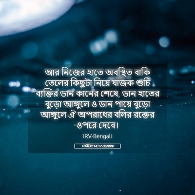 Picture 05 - লেবীয়া 14:17 BENIRV - আর নিজের হাতে - Bible Verse Picture