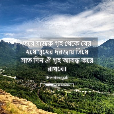 Picture 05 - লেবীয়া 14:38 BENIRV - তবে যাজক গৃহ থেকে - Bible Verse Picture