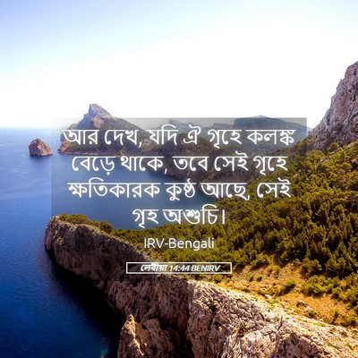 Picture 05 - লেবীয়া 14:44 BENIRV - আর দেখ, যদি ঐ গৃহে - Bible Verse Picture