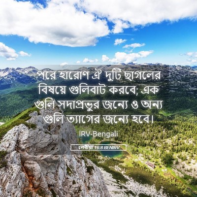 Picture 05 - লেবীয়া 16:8 BENIRV - পরে হারোণ ঐ দুটি - Bible Verse Picture