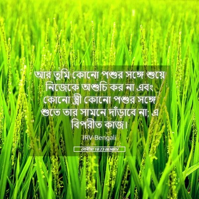 Picture 05 - লেবীয়া 18:23 BENIRV - আর তুমি কোনো পশুর - Bible Verse Picture