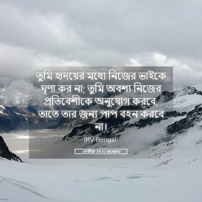 Picture 05 - লেবীয়া 19:17 BENIRV - তুমি হৃদয়ের - Bible Verse Picture