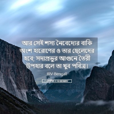 Picture 05 - লেবীয়া 2:10 BENIRV - আর সেই শস্য - Bible Verse Picture