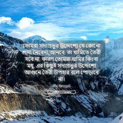 Picture 05 - লেবীয়া 2:11 BENIRV - তোমরা সদাপ্রভুর - Bible Verse Picture