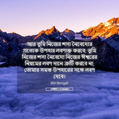Picture 05 - লেবীয়া 2:13 BENIRV - আর তুমি নিজের শস্য - Bible Verse Picture