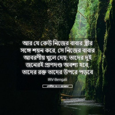 Picture 05 - লেবীয়া 20:11 BENIRV - আর যে কেউ নিজের - Bible Verse Picture