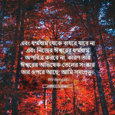 Picture 05 - লেবীয়া 21:12 BENIRV - এবং ধর্ম্মধাম - Bible Verse Picture