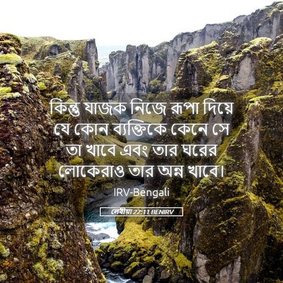 Picture 05 - লেবীয়া 22:11 BENIRV - কিন্তু যাজক নিজে - Bible Verse Picture