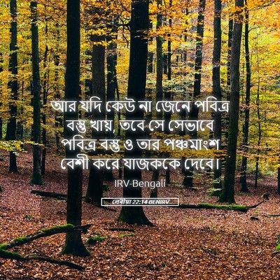 Picture 05 - লেবীয়া 22:14 BENIRV - আর যদি কেউ না জেনে - Bible Verse Picture