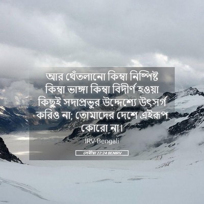 Picture 05 - লেবীয়া 22:24 BENIRV - আর থেঁতলানো - Bible Verse Picture