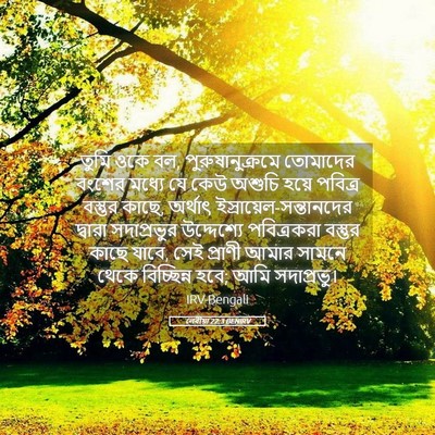 Picture 05 - লেবীয়া 22:3 BENIRV - তুমি ওকে বল, - Bible Verse Picture