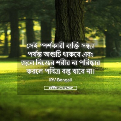 Picture 05 - লেবীয়া 22:6 BENIRV - সেই স্পর্শকারী - Bible Verse Picture