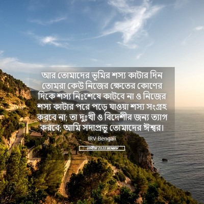 Picture 05 - লেবীয়া 23:22 BENIRV - আর তোমাদের ভূমির - Bible Verse Picture