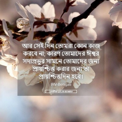 Picture 05 - লেবীয়া 23:28 BENIRV - আর সেই দিন তোমরা - Bible Verse Picture