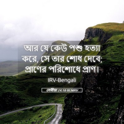 Picture 05 - লেবীয়া 24:18 BENIRV - আর যে কেউ পশু হত্যা - Bible Verse Picture