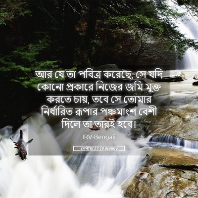 Picture 05 - লেবীয়া 27:19 BENIRV - আর যে তা পবিত্র - Bible Verse Picture