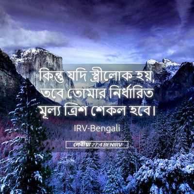 Picture 05 - লেবীয়া 27:4 BENIRV - কিন্তু যদি - Bible Verse Picture