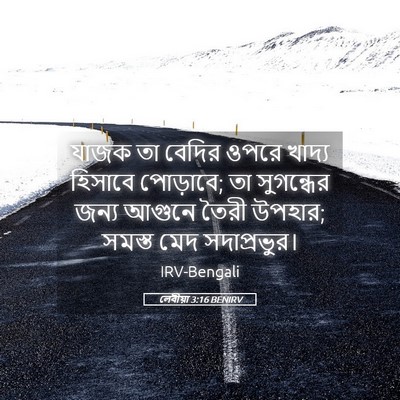 Picture 05 - লেবীয়া 3:16 BENIRV - যাজক তা বেদির ওপরে - Bible Verse Picture