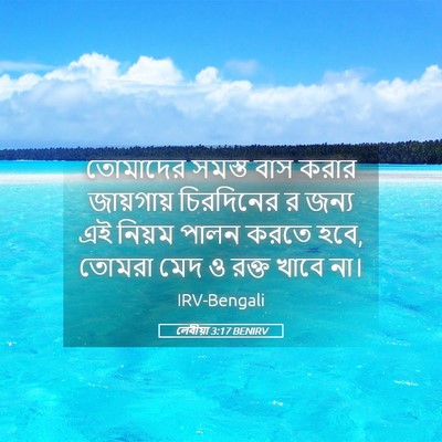 Picture 05 - লেবীয়া 3:17 BENIRV - তোমাদের সমস্ত বাস - Bible Verse Picture