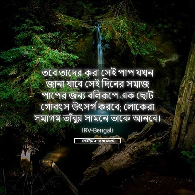 Picture 05 - লেবীয়া 4:14 BENIRV - তবে তাদের করা সেই - Bible Verse Picture