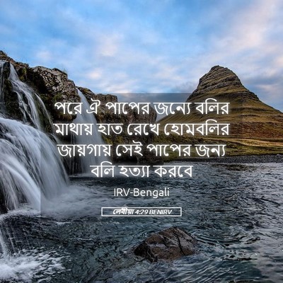 Picture 05 - লেবীয়া 4:29 BENIRV - পরে ঐ পাপের জন্যে - Bible Verse Picture