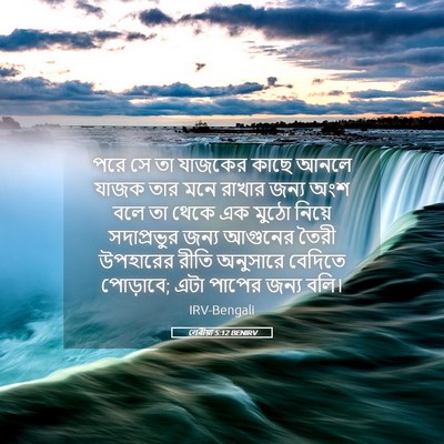 Picture 05 - লেবীয়া 5:12 BENIRV - পরে সে তা যাজকের - Bible Verse Picture