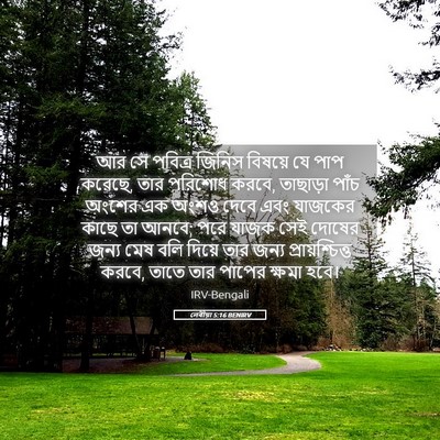 Picture 05 - লেবীয়া 5:16 BENIRV - আর সে পবিত্র জিনিস - Bible Verse Picture