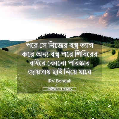 Picture 05 - লেবীয়া 6:11 BENIRV - পরে সে নিজের - Bible Verse Picture
