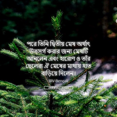 Picture 05 - লেবীয়া 8:22 BENIRV - পরে তিনি দ্বিতীয় - Bible Verse Picture