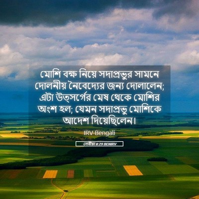 Picture 05 - লেবীয়া 8:29 BENIRV - মোশি বক্ষ নিয়ে - Bible Verse Picture