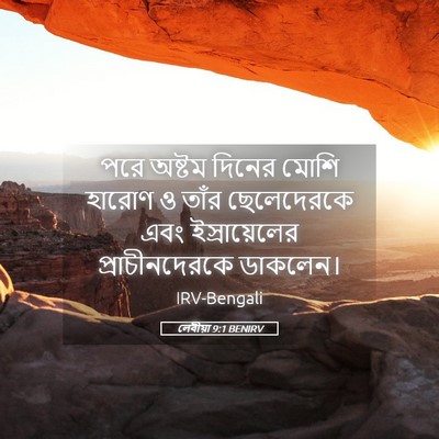 Picture 05 - লেবীয়া 9:1 BENIRV - পরে অষ্টম দিনের - Bible Verse Picture