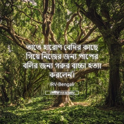 Picture 05 - লেবীয়া 9:8 BENIRV - তাতে হারোণ বেদির - Bible Verse Picture