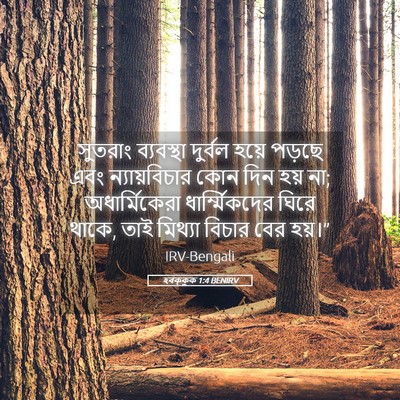 Picture 05 - হবক্কুক 1:4 BENIRV - সুতরাং ব্যবস্থা - Bible Verse Picture