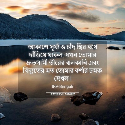 Picture 05 - হবক্কুক 3:11 BENIRV - আকাশে সূর্য্য ও - Bible Verse Picture