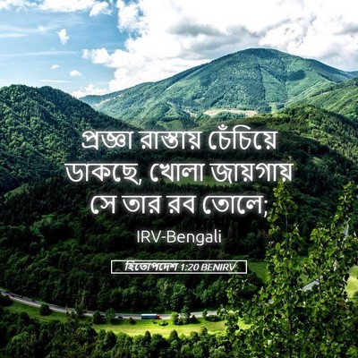 Picture 05 - হিতোপদেশ 1:20 BENIRV - প্রজ্ঞা রাস্তায় - Bible Verse Picture