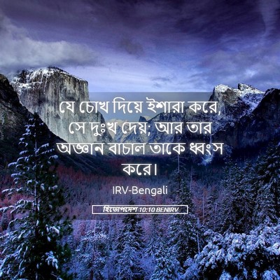 Picture 05 - হিতোপদেশ 10:10 BENIRV - যে চোখ দিয়ে ইশারা - Bible Verse Picture