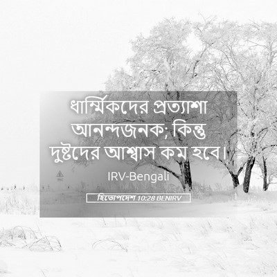 Picture 05 - হিতোপদেশ 10:28 BENIRV - ধার্ম্মিকদের - Bible Verse Picture