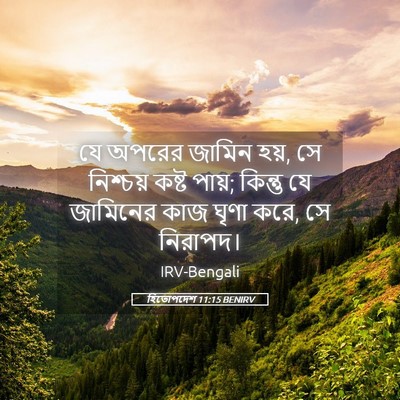 Picture 05 - হিতোপদেশ 11:15 BENIRV - যে অপরের জামিন হয়, - Bible Verse Picture