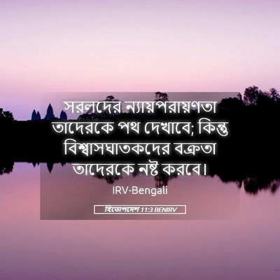 Picture 05 - হিতোপদেশ 11:3 BENIRV - সরলদের - Bible Verse Picture