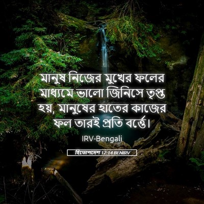 Picture 05 - হিতোপদেশ 12:14 BENIRV - মানুষ নিজের মুখের - Bible Verse Picture