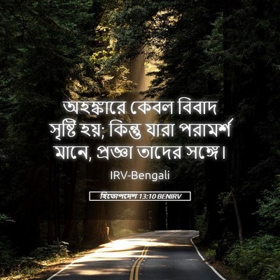 Picture 05 - হিতোপদেশ 13:10 BENIRV - অহঙ্কারে কেবল - Bible Verse Picture