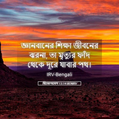 Picture 05 - হিতোপদেশ 13:14 BENIRV - জ্ঞানবানের শিক্ষা - Bible Verse Picture