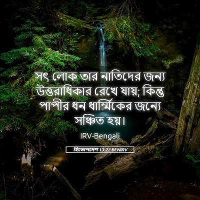 Picture 05 - হিতোপদেশ 13:22 BENIRV - সৎ লোক তার নাতিদের - Bible Verse Picture