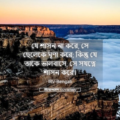 Picture 05 - হিতোপদেশ 13:24 BENIRV - যে শাসন না করে, সে - Bible Verse Picture